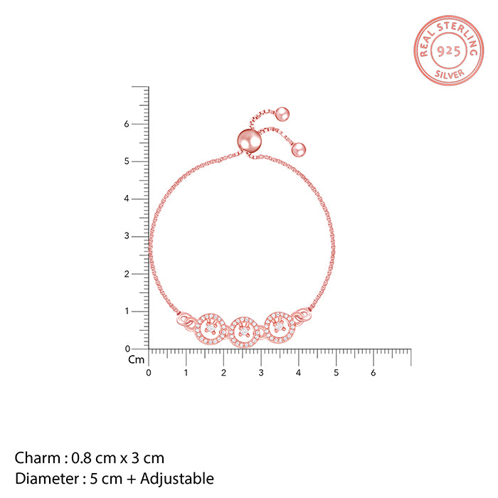 Rose Gold Circular Grace Bracelet- silver bracelet for women