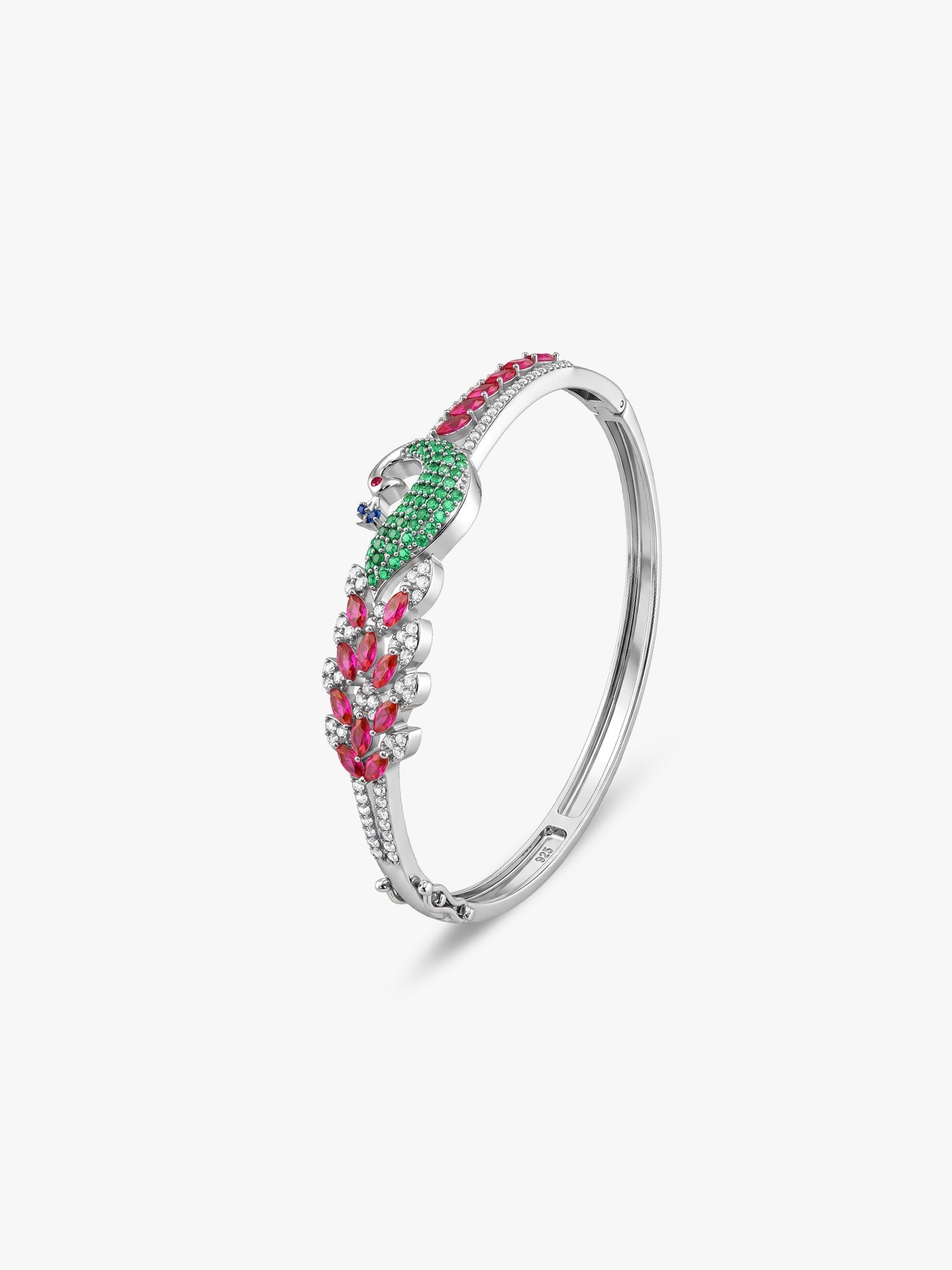 Silver Blooming Peacock Bracelet