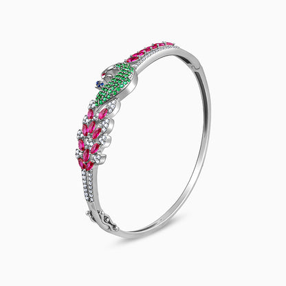 Silver Blooming Peacock Bracelet