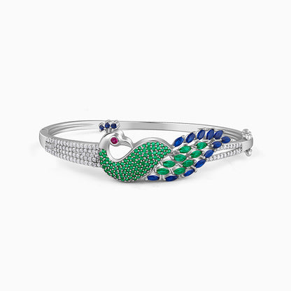 Silver Peacock Parade Bracelet