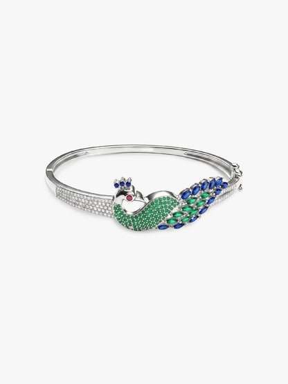 Silver Peacock Parade Bracelet