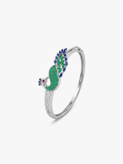 Silver Peacock Parade Bracelet