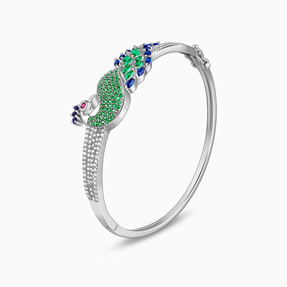Silver Peacock Parade Bracelet