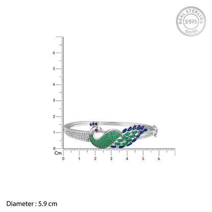 Silver Peacock Parade Bracelet