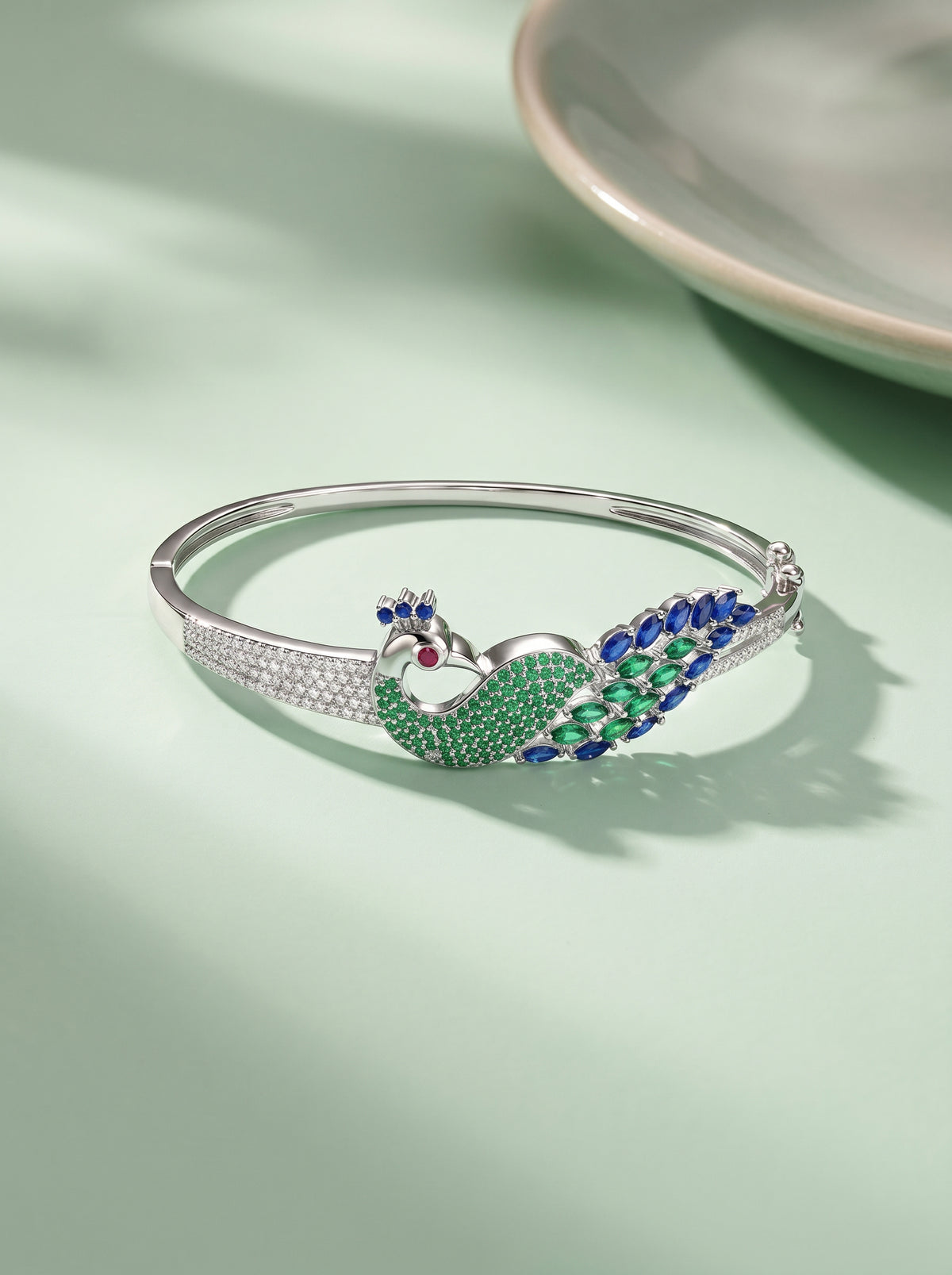Silver Peacock Parade Bracelet