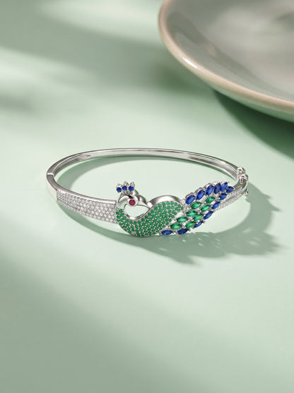 Silver Peacock Parade Bracelet