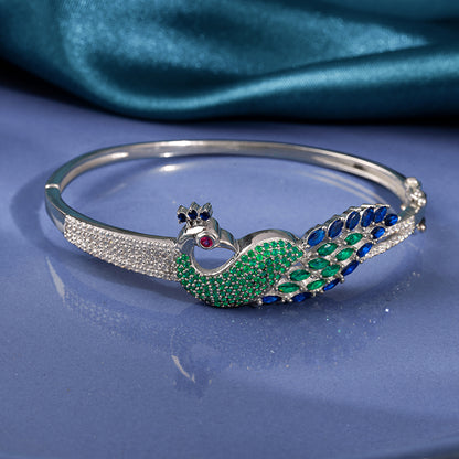 Silver Peacock Parade Bracelet