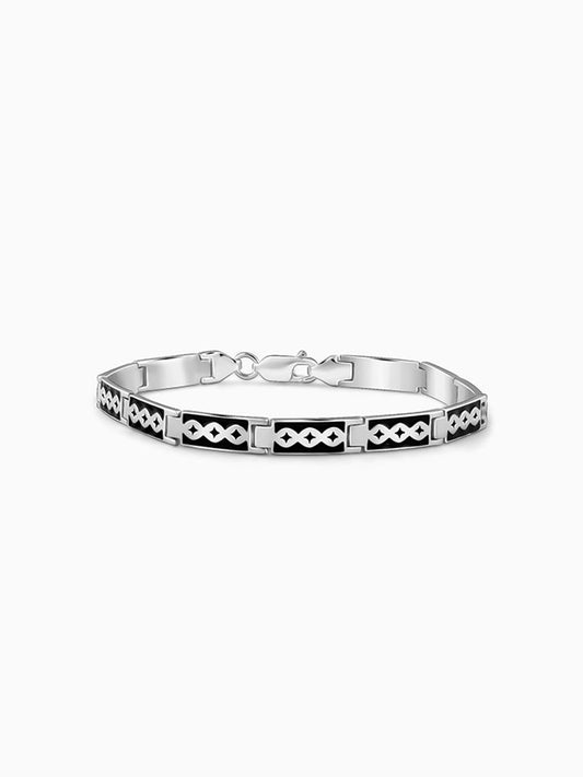 Aditya Roy Kapur Silver Eternal Knot Bracelet For Him