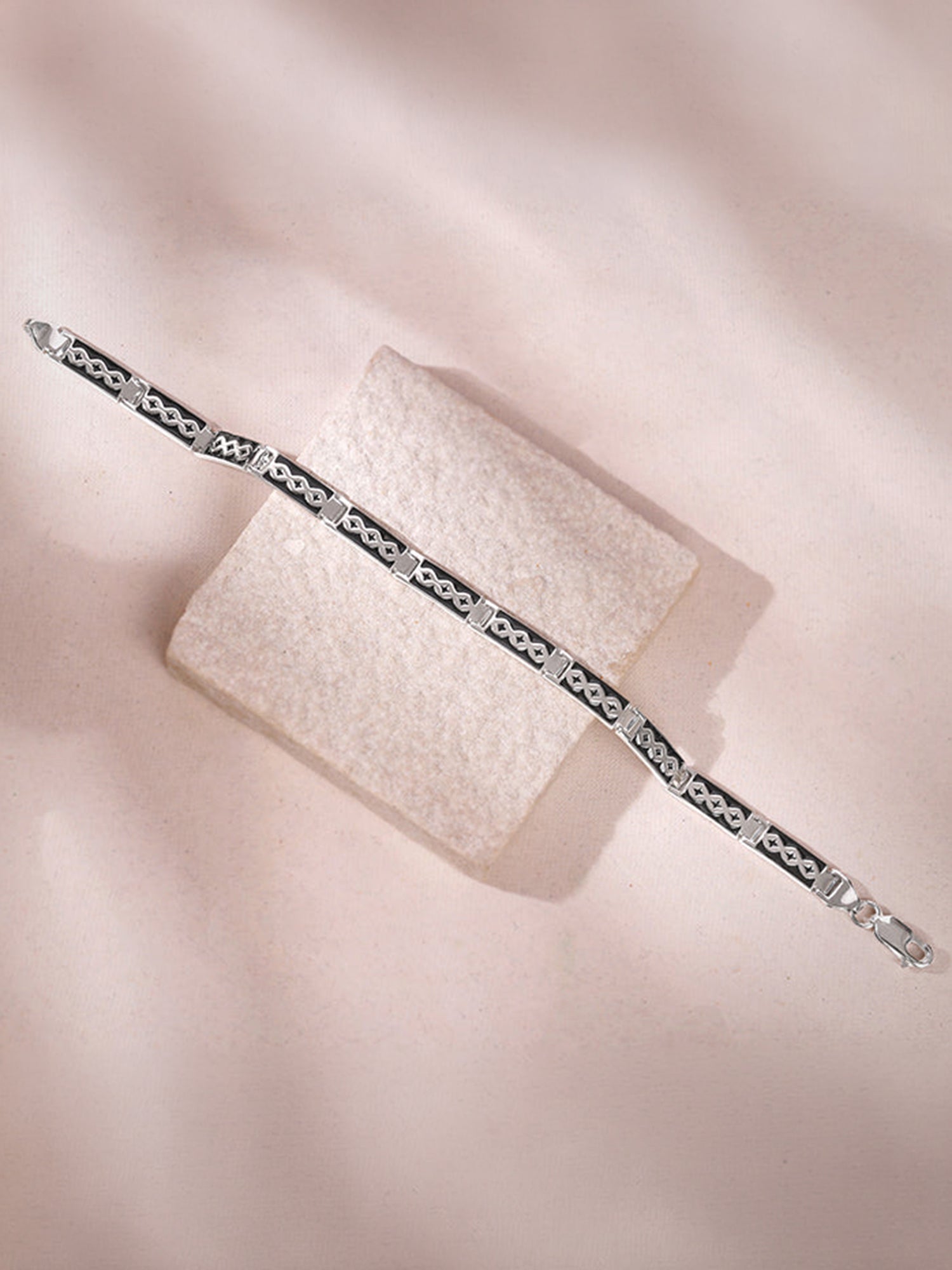 Aditya Roy Kapur Silver Eternal Knot Bracelet For Him