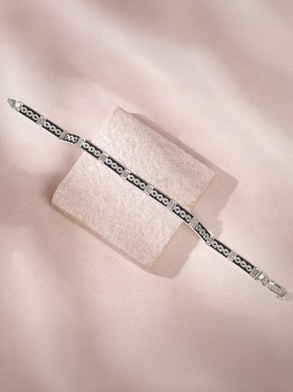 Aditya Roy Kapur Silver Eternal Knot Bracelet For Him