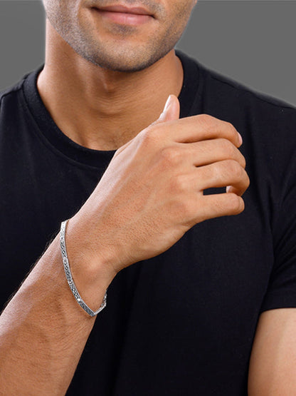 Silver Lattice Bracelet For Him