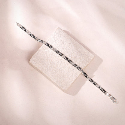 Silver Lattice Bracelet For Him