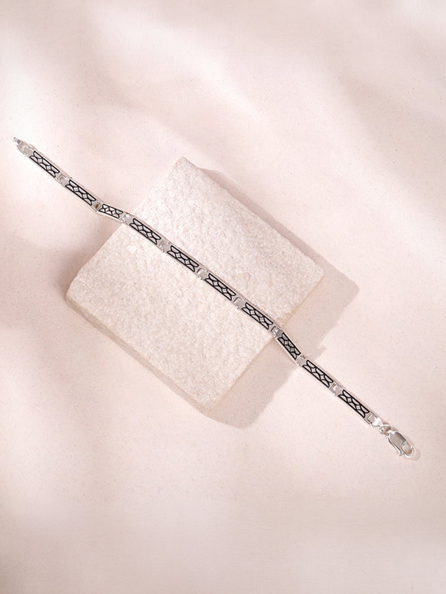 Silver Lattice Bracelet For Him