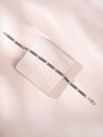 Silver Lattice Bracelet For Him