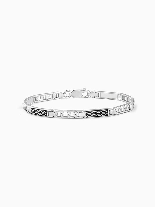 Silver Titan Weave Bracelet For Him