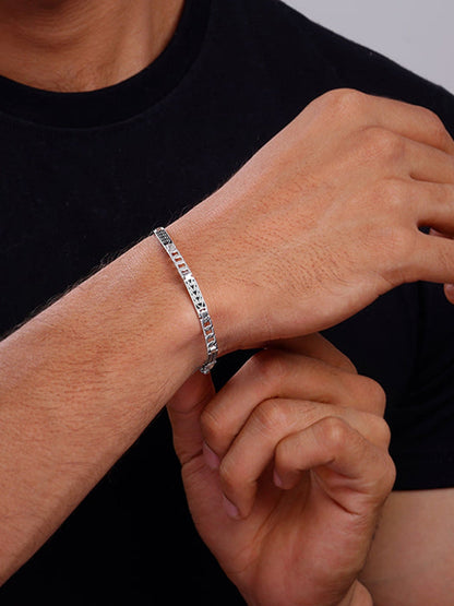 Silver Titan Weave Bracelet For Him