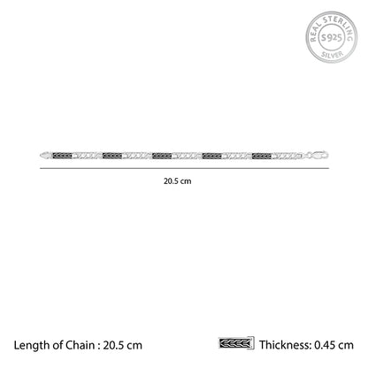 Silver Titan Weave Bracelet For Him