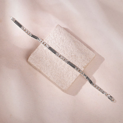 Silver Titan Weave Bracelet For Him
