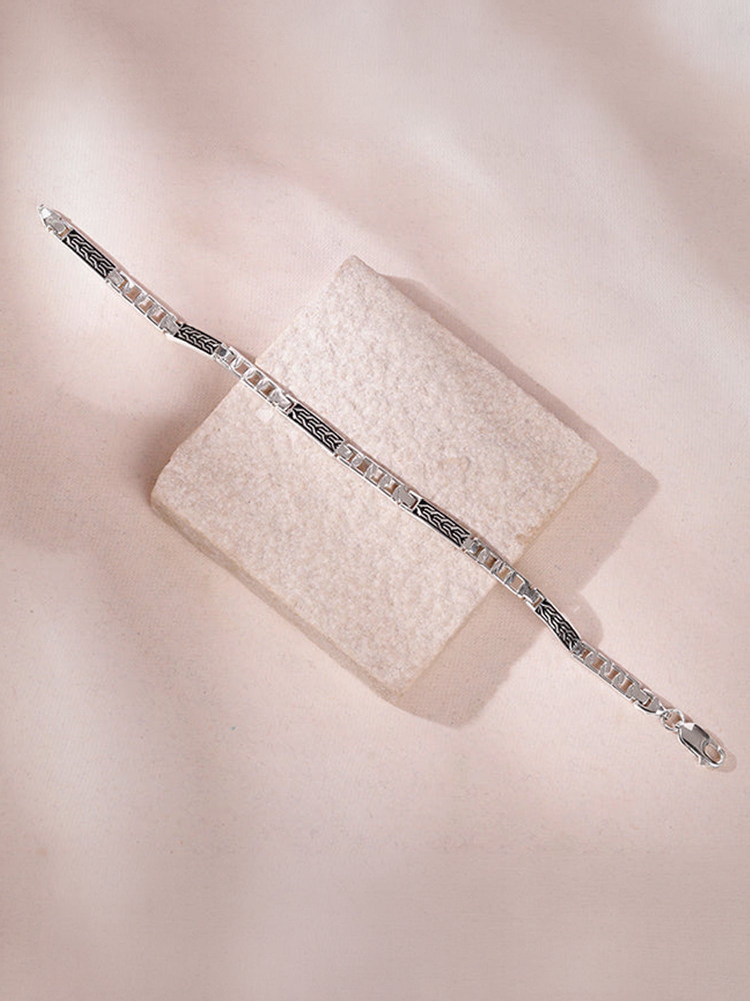 Silver Titan Weave Bracelet For Him