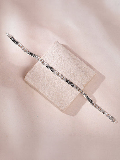 Silver Titan Weave Bracelet For Him