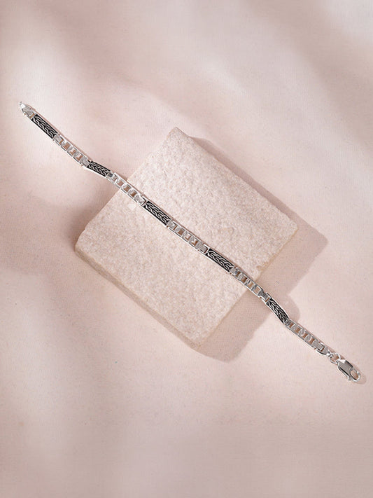Silver Titan Weave Bracelet For Him