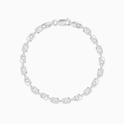 Silver Steel Stride Bracelet For Him