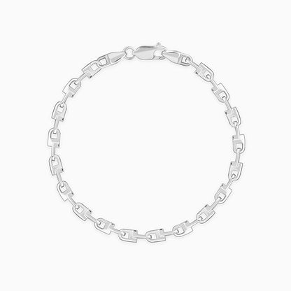 Silver Steel Stride Bracelet For Him