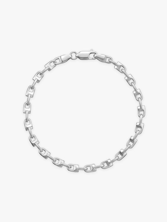 Silver Steel Stride Bracelet For Him