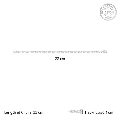 Silver Steel Stride Bracelet For Him