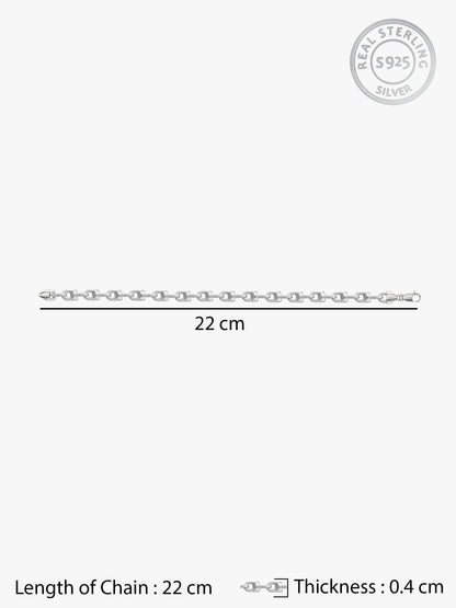 Silver Steel Stride Bracelet For Him