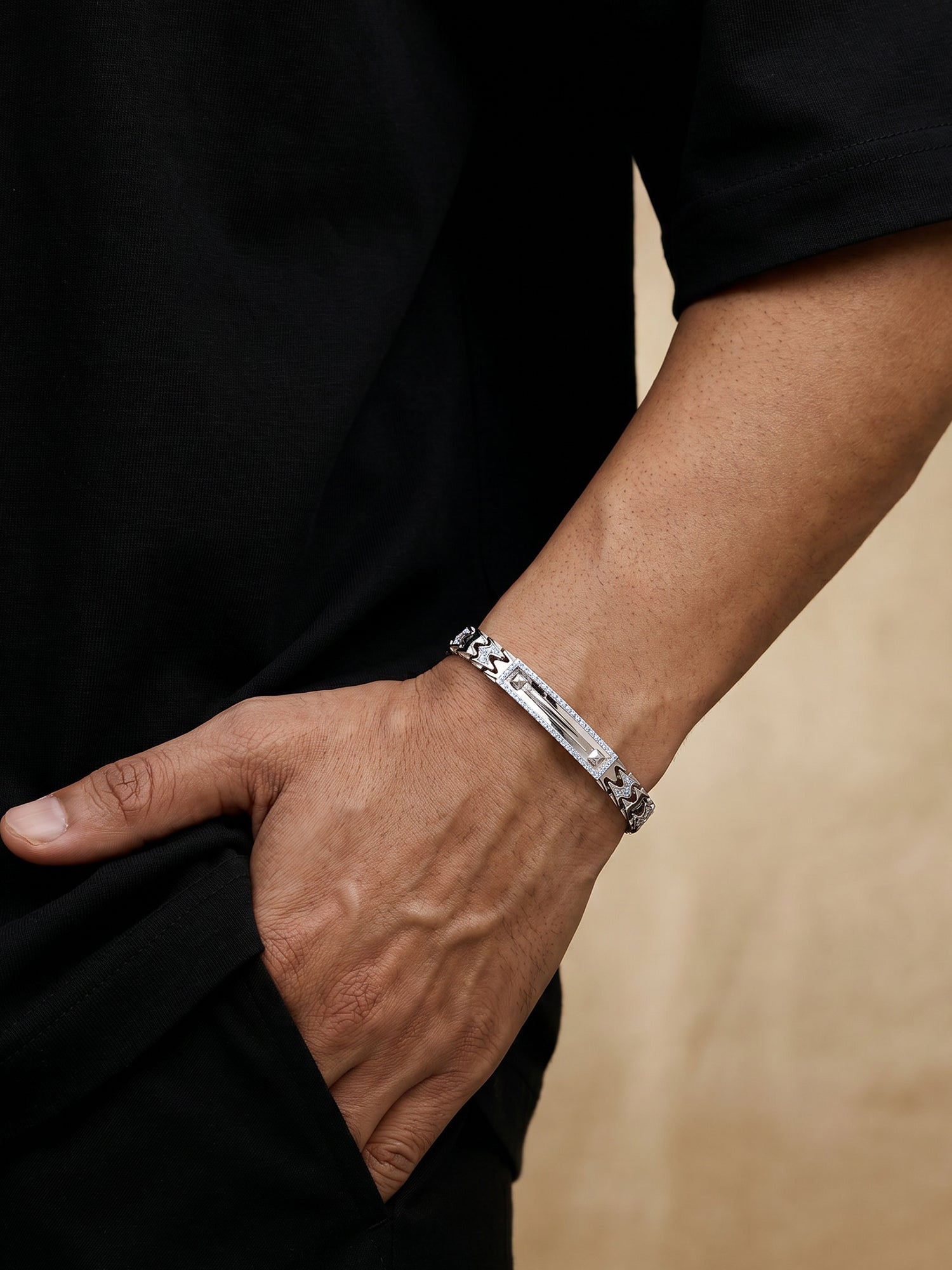 Silver Majestic Verge Bracelet For Him