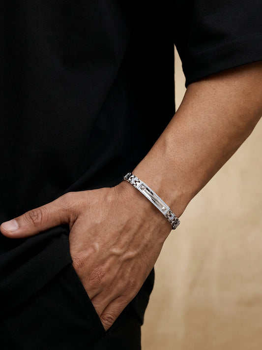 Silver Majestic Verge Bracelet For Him