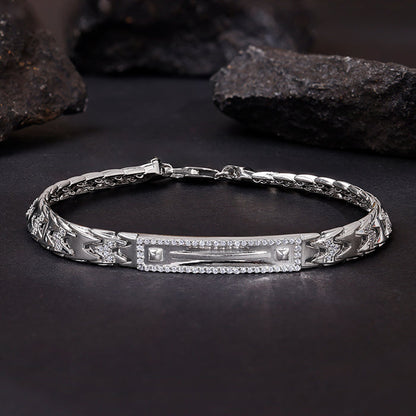 Silver Majestic Verge Bracelet For Him
