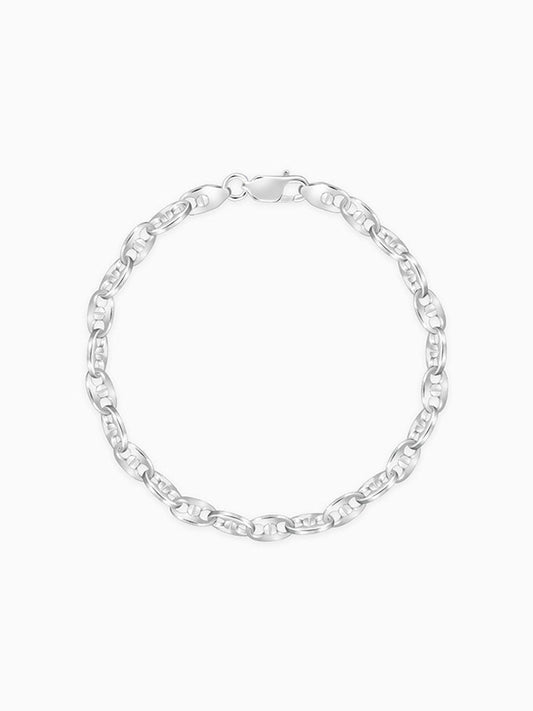 Silver Snail Chain Bracelet For Him