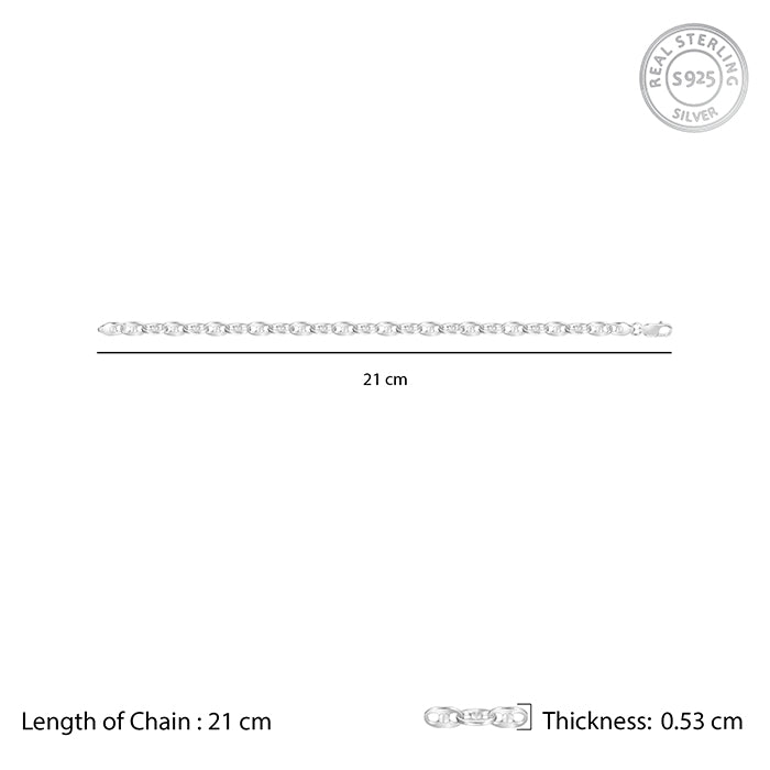 Silver Snail Chain Bracelet For Him