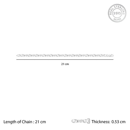 Silver Snail Chain Bracelet For Him