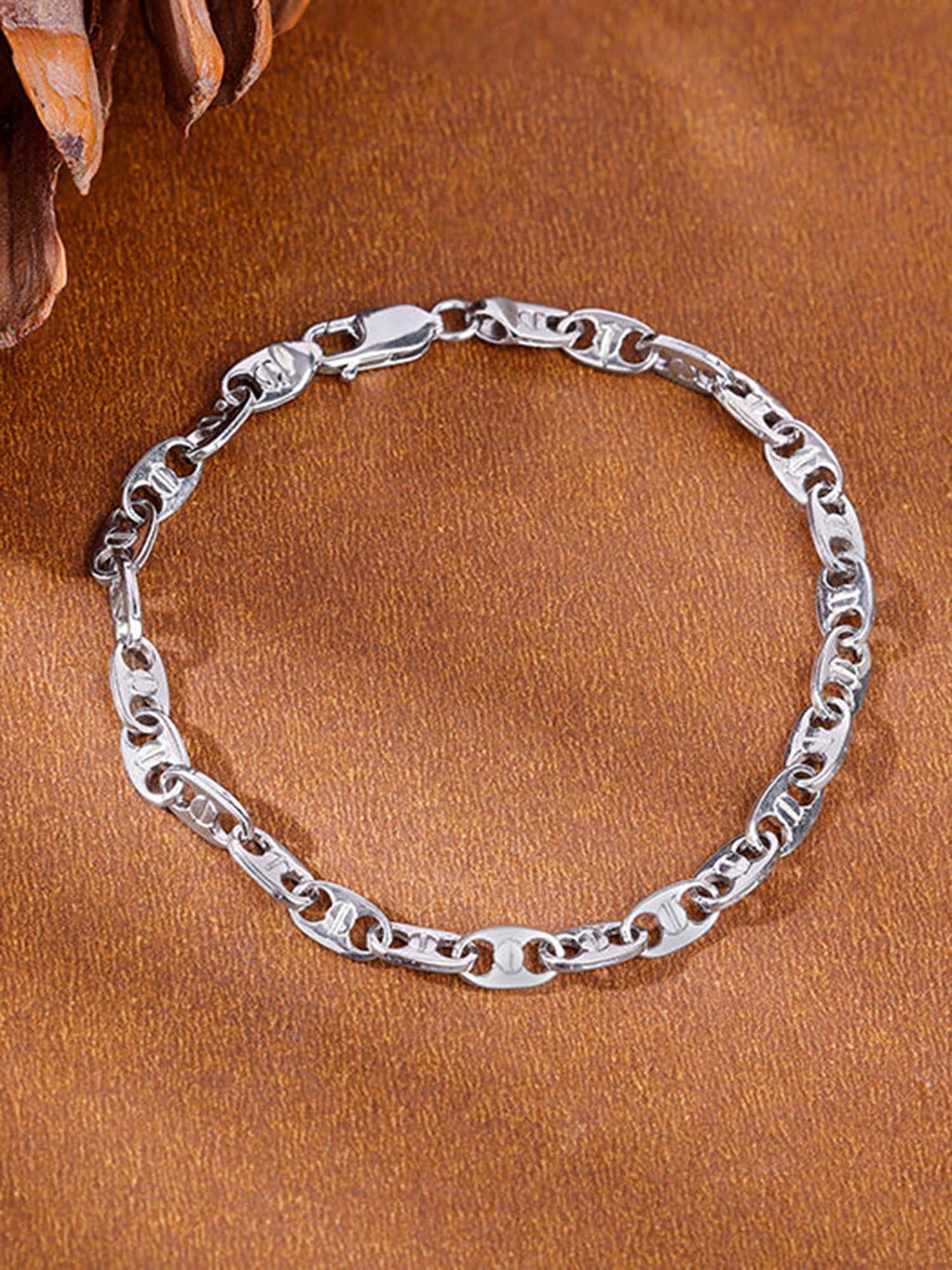 Silver Snail Chain Bracelet For Him
