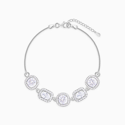 Silver Haloed Elegance Bracelet