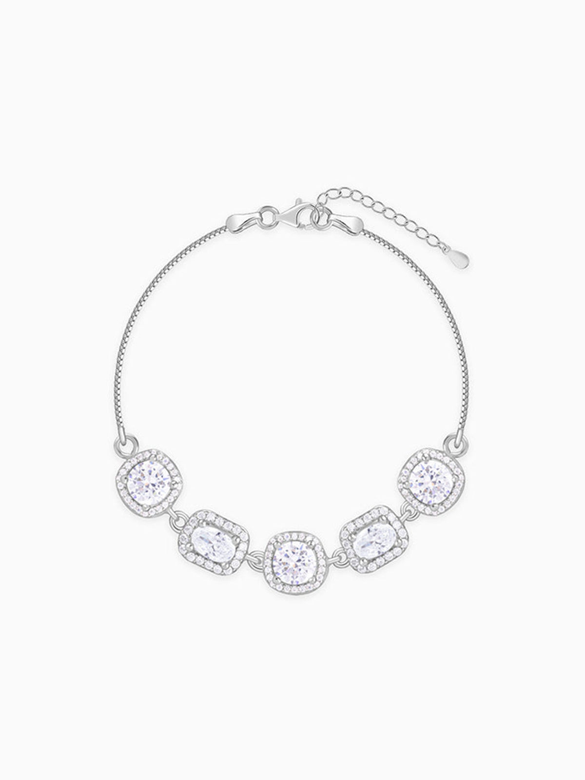 Silver Haloed Elegance Bracelet