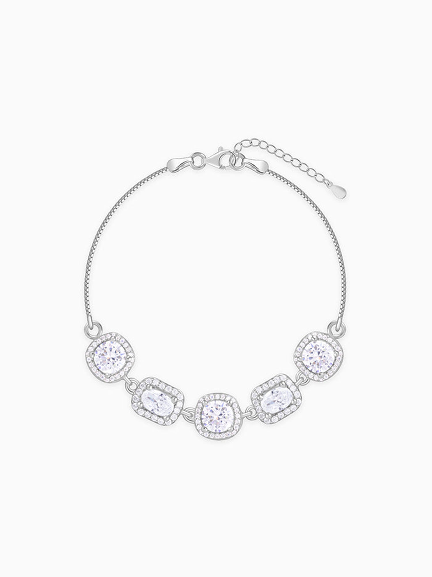 Silver Haloed Elegance Bracelet