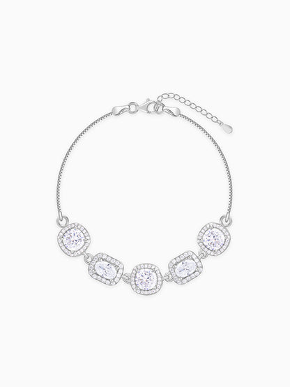 Silver Haloed Elegance Bracelet