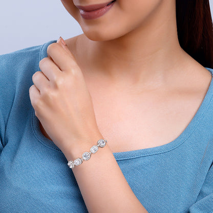 Silver Haloed Elegance Bracelet