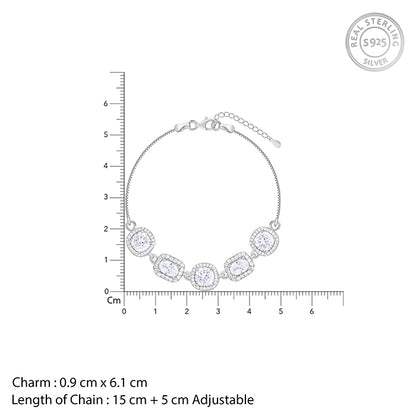 Silver Haloed Elegance Bracelet
