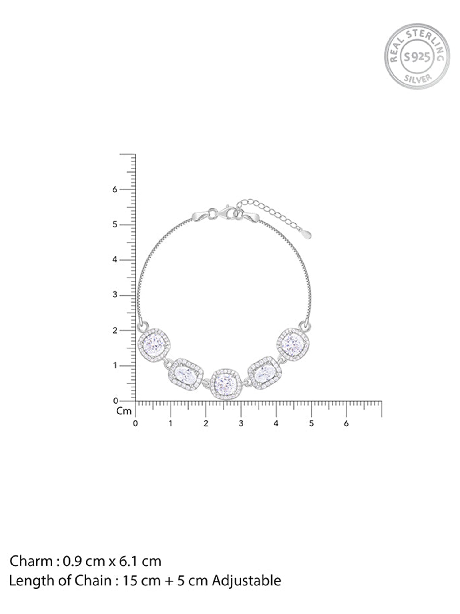Silver Haloed Elegance Bracelet