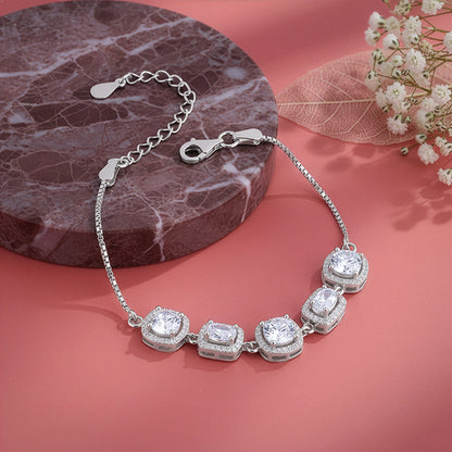Silver Haloed Elegance Bracelet