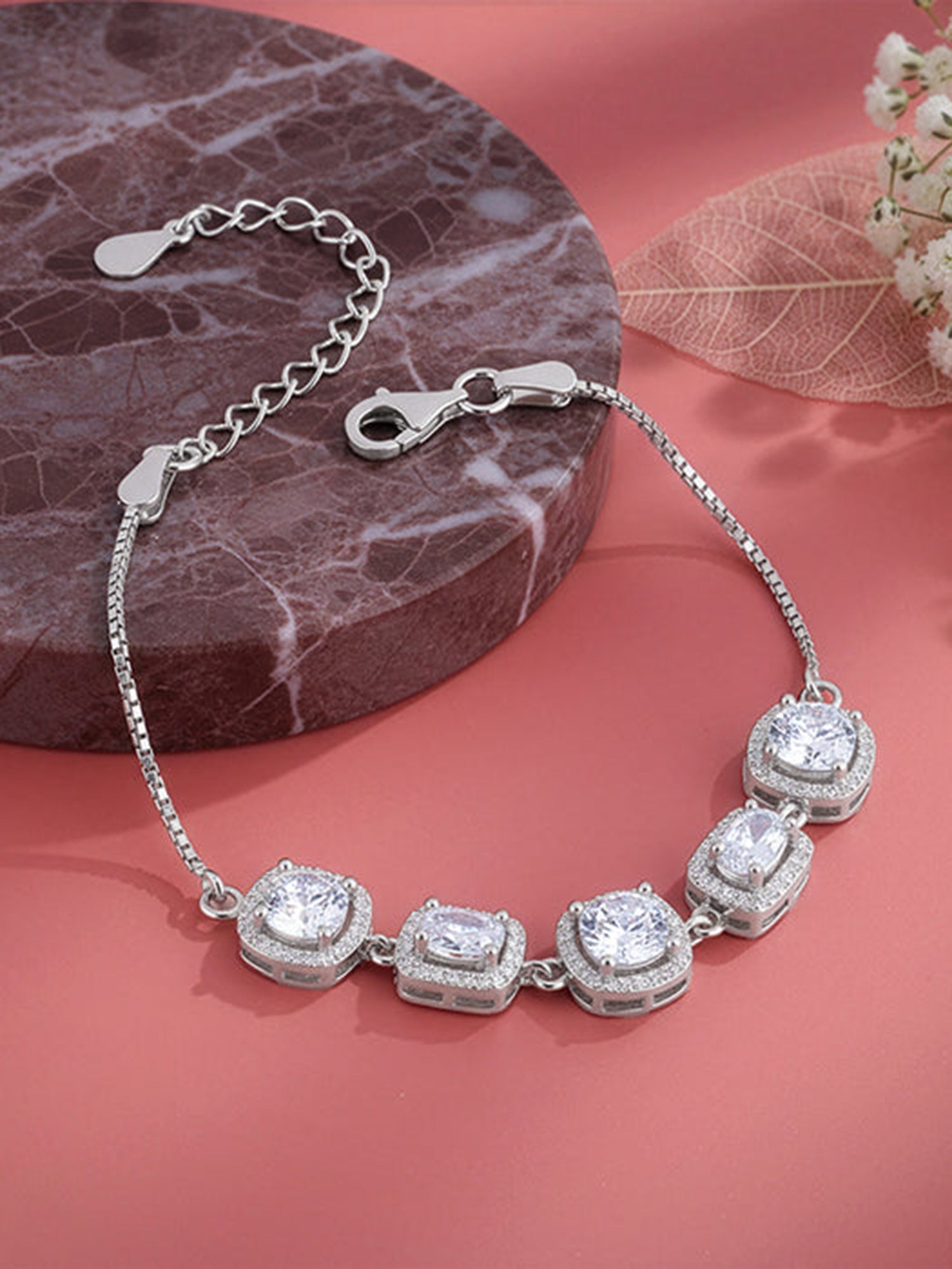 Silver Haloed Elegance Bracelet