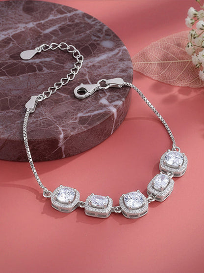 Silver Haloed Elegance Bracelet