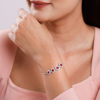 Silver Rouge Orbit Bracelet