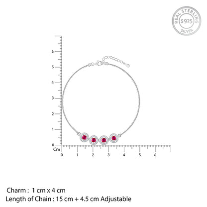 Silver Rouge Orbit Bracelet