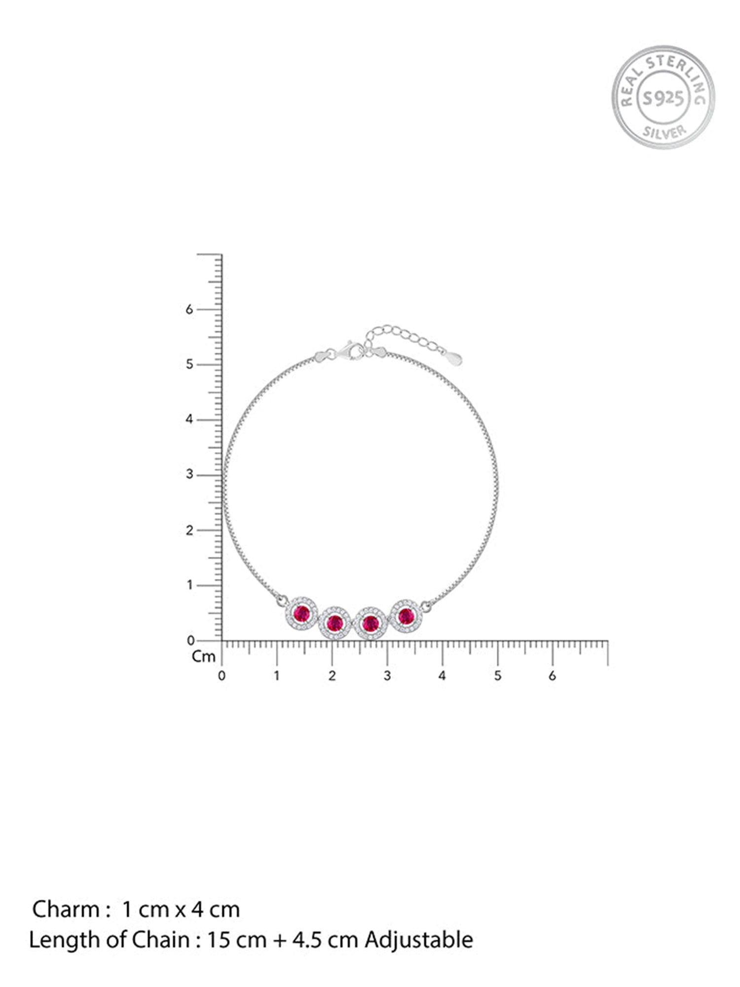 Silver Rouge Orbit Bracelet